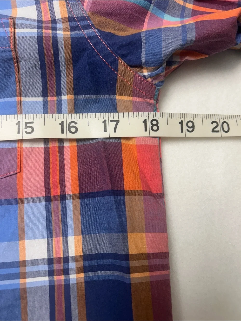 GAP Multicolor Plaid Button-Down Shirt - Blue, Red, Orange